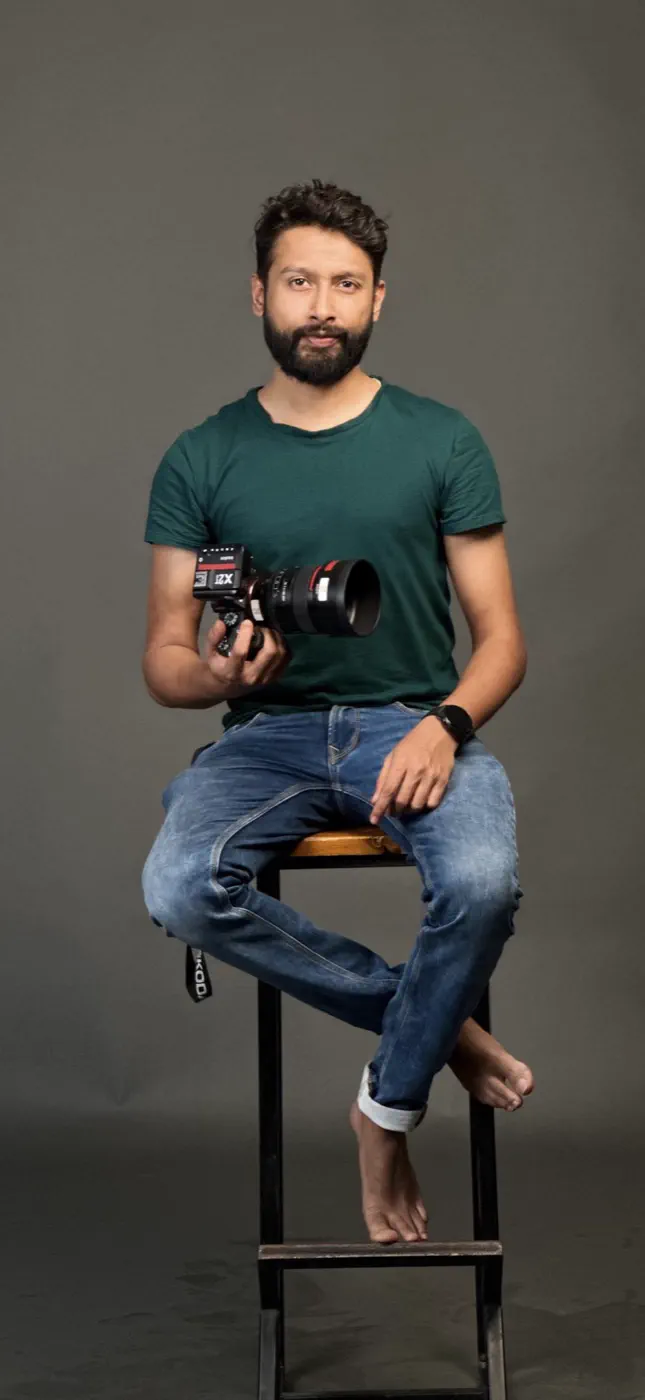 Studio portrait with a RED cinema camera
